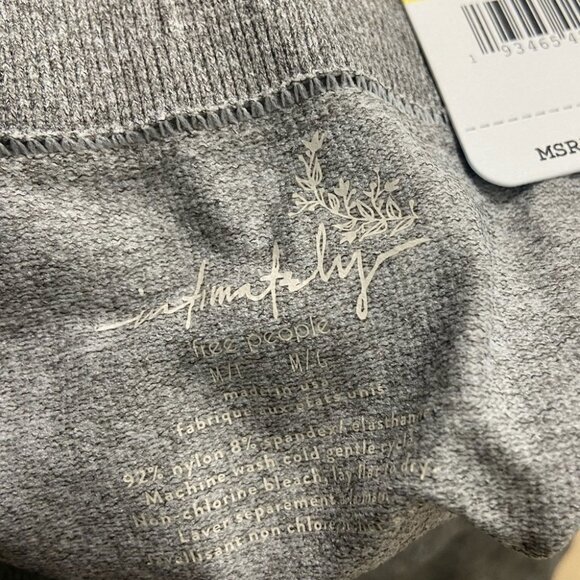 NWT Free People Grey Biker Run Shorts Stretch Size M/L Medium Large Bike Short L - Picture 5 of 5